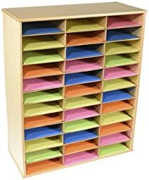 Classroom Select Storage Organizer, 36 Shelves, 29 x 12 x 35-1/2 Inches, Natural Wood Exterior