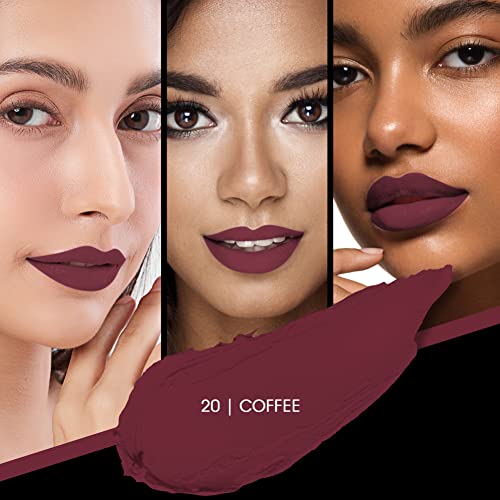 Image of Colors Queen Kiss Lips Matte Lipstick | Smudge Proof & Non Transfer | Creamy Matte Long Stay Lipstick for Women (20 - Coffee)