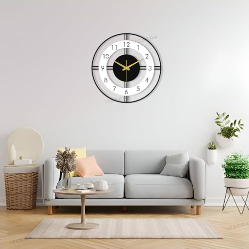 Image of vissera Designer Metal Wall Clock for Living Room | Antique Stylish Fancy Decorative Big Size Wall Watch for Bedroom, Office, Kitchen, Dining, Hall and Decor