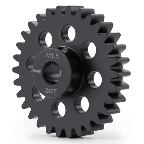BRKRC Mod 1.5 8mm Bore Motor Gears 22T-30T Steel Pinion Gear for 1:5 X Maxx 6S / X Maxx 8S / XRT 1/6 8S Monster 4WD 1/10 E-REVO Truck Upgrades (30T)