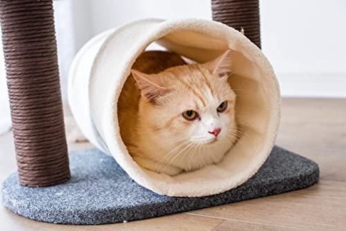 Petpals Cat Tree Cat Tower For Activity With Tunnel And Toy Ball, Gray, 18-Inch L * 15-Inch W * 29-In H #TOP4