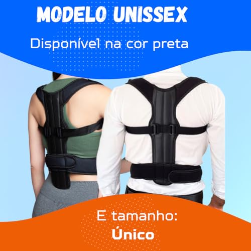 Colete Corretor Postural Masculino Feminino Unissex Ortopédico Inteligente Ergonômico Costas Coluna