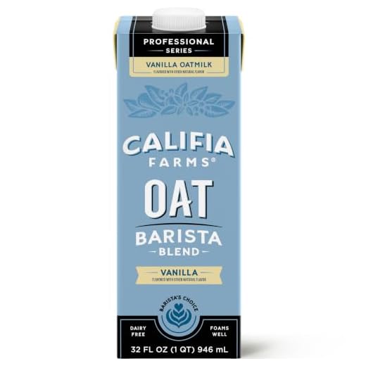 Califia Farms - Vanilla Oat Barista Blend Oat Milk, 32 Oz, Dairy Free, Vegan, Plant Based, Gluten Free, Non GMO, Milk Frother, Coffee Creamer