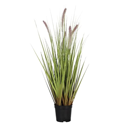 Blooming Artificial Plants Indoors in Pots, Faux Decorative Foliage, No Hassle, Easy Care, Perfect for Bringing Life to Indoor Spaces (Foxtail Grass) (Green) (60cm)