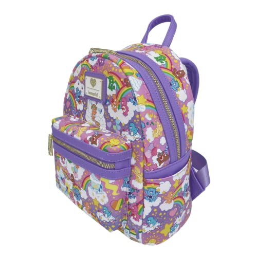 Loungefly Exclusive Care Bears Rainbow All Over Print Double Strap Shoulder Bag4