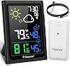 Termómetro inalámbrico para interiores y exteriores con pantalla a color, higrómetro digital y monitor de temperatura y humedad con alarma y luz de fondo 2