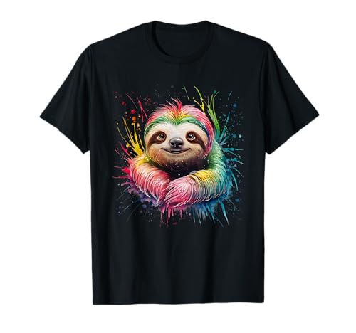 Sloth Men Woman Colorful Watercolor Sloth T-Shirt