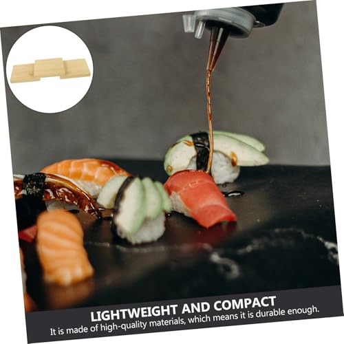 Bandeja de sushi rectangular rústica de madera miniatura 7