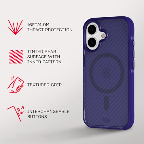 Image of Tech21 EvoArmor for iPhone 16 Compatible with MagSafe - Impact Protection Case 21x Military Standard Tested in Purple