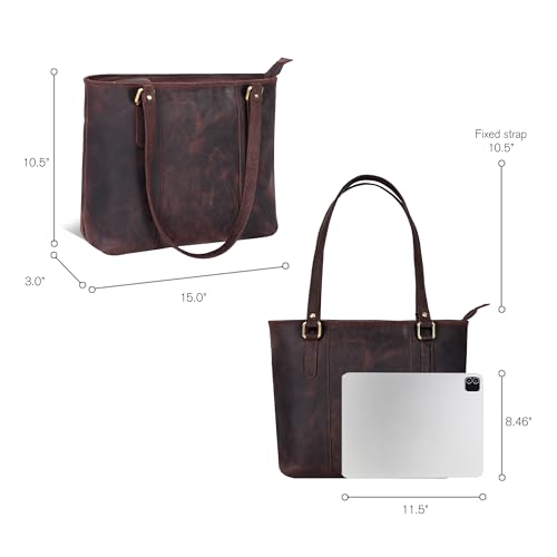 Image of Leather Purse For Women - Real Leather Tote For Women - Ladies Shoulder Handbag For Work, Travel, Casual Use