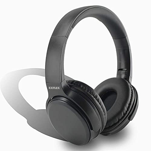 EXMAX H5 Bluetooth Headphones Over Ear Hi-Fi Stereo Wireless & Wired Over-Ear Headphones Headset + Microphone Foldable Comfortable Earmuffs Earpads 60 Hours Playtime for Online Class PC Cellphones TV