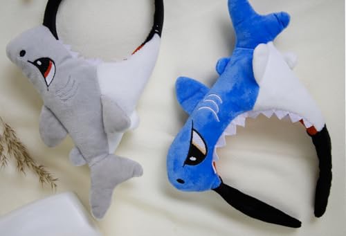 Wovowovo Plush Shark Headband For Women Cute Blue Shark Fin Costume Accessories Adult Halloween Cosplay Party Novel Funny Animal Headwear Headbands Hairband Headpiece Birthday thumb #6