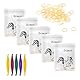 Annhua 500pcs Zahnspangengummis, Kieferorthopädische Elastische Gummibänder mit 5 Pcs Platzierer für Zahnspangen, Zahnlücken, Krumme Zähne, etc (Streifenhörnchen 1/8 4.5OZ)
