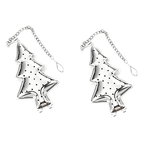 Hemoton 2 Pcs Infusor de ChÃ¡ de Natal Filtro de ChÃ¡ Em Forma de Ãrvore de Natal de AÃ§o InoxidÃ¡ve