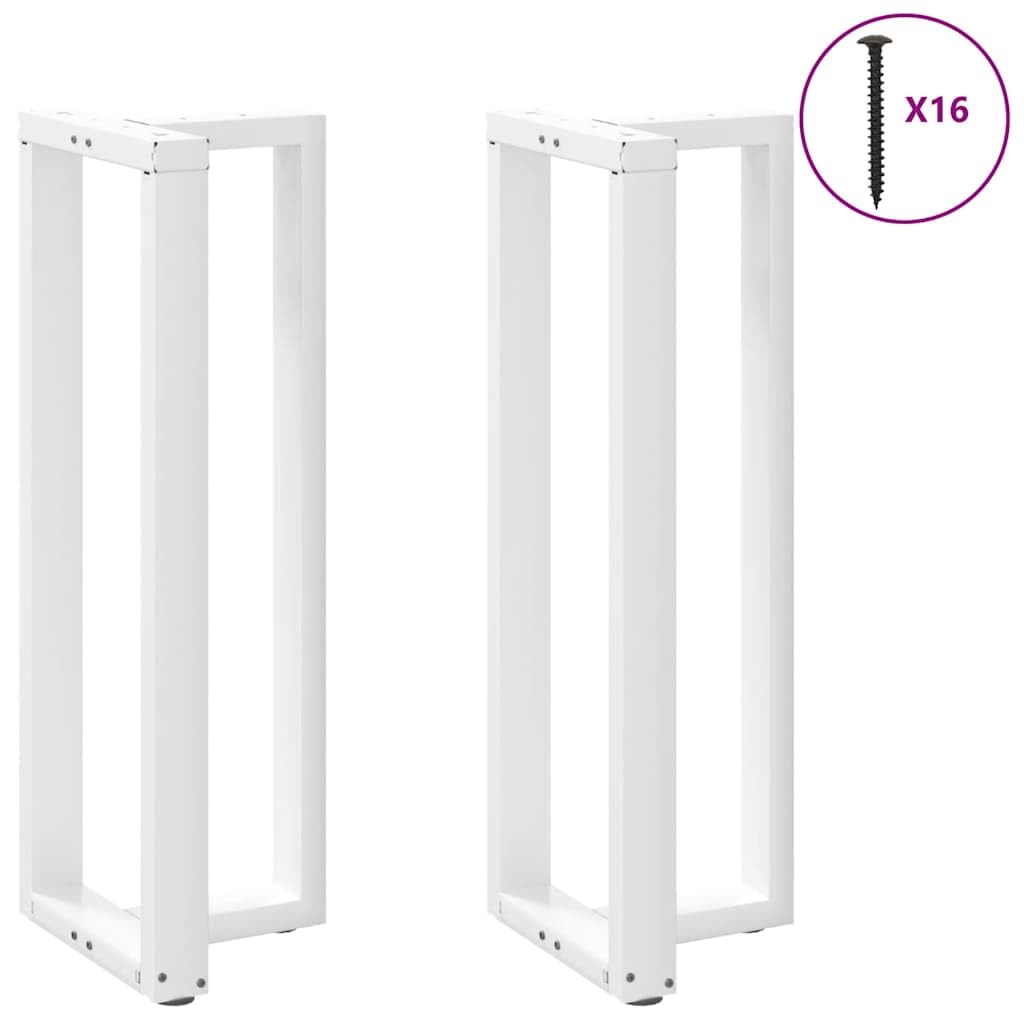 Mesa de bar patas en forma de T, 2 unidades, color blanco, 40 x 35 x (110-111) cm, acero con recubrimiento en polvo, patas de nivelación ajustables, para mesas de pie, patas de escritorio