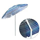 [page_title]-DRULINE Sonnenschirm Ø 200 cm UV 50 Marktschirm Gartenschirm Terrassenschirm Blaue Weiße rund Streifen Sonnenschutz Strandschirm Balkonschirm