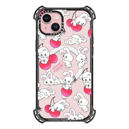 CASETiFY �o�E���X MagSafe�Ή� iPhone 15 Plus �P�[�X [MIL�K�i���� (6x MIL-STD-810G) / 6.5m����̗����������N���A / MagSafe �ɑΉ�] - Cherry Mix - �N���A�u���b�N