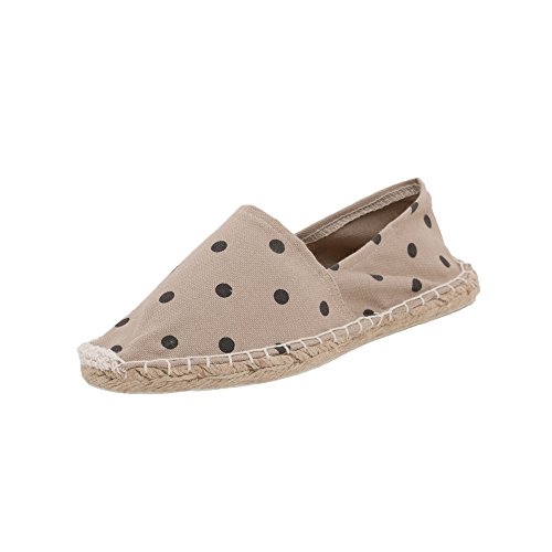 Japanwelt Classic Espadrilles Polka Dots Canvas Damen und Herren Gepunktete Sommer Slipper Größe 36