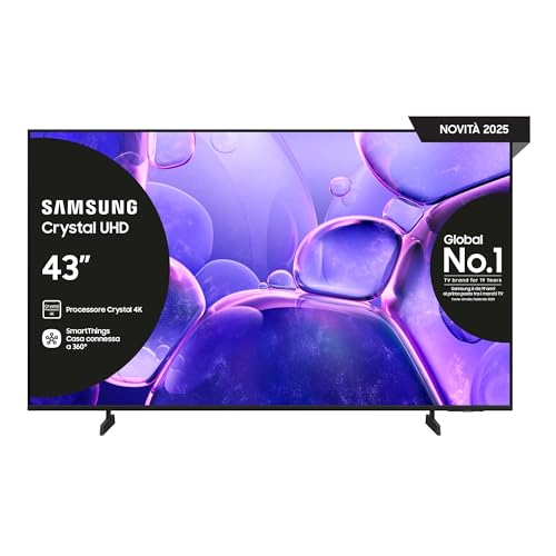 Televisore in offerta Samsung Smart TV 43'' UE43U8090FUXZT Crystal UHD 4K, Crystal 4K Processor, HDR, Smart Experience, OTS Lite & Adaptive Sound, Metal Stream Design, 2025