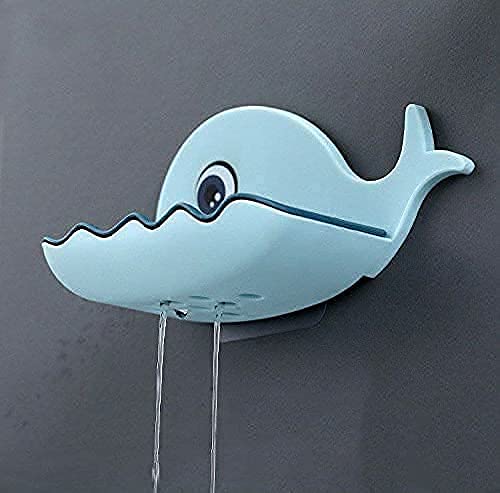KEXES WOKQIXAK ABS Plastic Fish Shape Soap Dish Case Holder Box Beautiful Wall Mounted Bar Soap Dish Holder for Kitchen Bathroom Good Looking Bathroom Soap Holder Set of 2, Multicolor 2