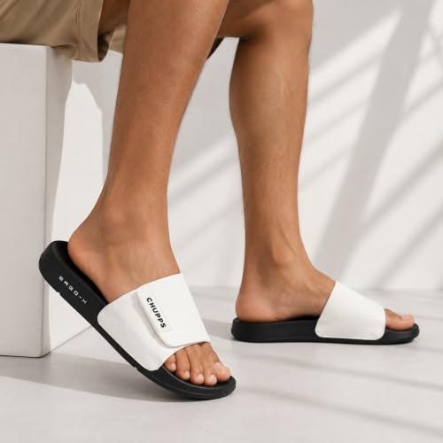 Image of CHUPPS Flow Men's Orthopedic Adjustable Sliders | Lightweight Cushioned Slides | Soft EVA Footbed | Anti-Slip Comfortable Slip-On Slippers for Indoor & Outdoor Use