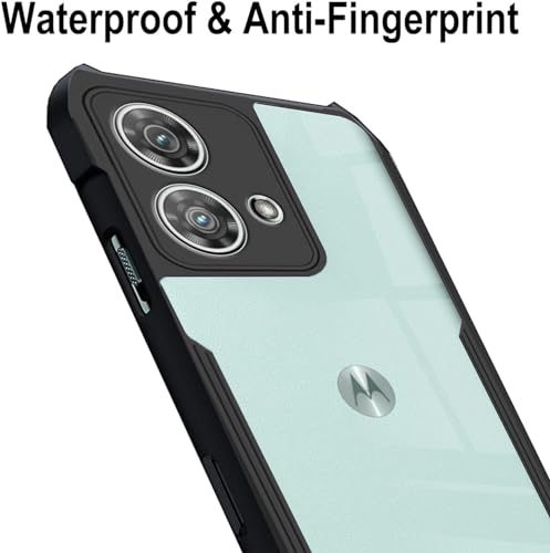Image of Amazon Brand - Solimo Shockproof Clear Back Cover for Motorola Moto Edge 50 Pro 5G | 360 Degree Protection | Motorola Moto Edge 50 Pro 5G Back Cover Case (PC & TPU, Black Bumper)