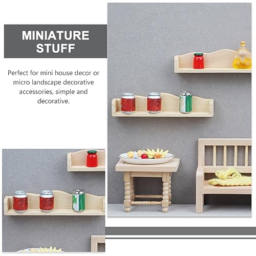 TOYANDONA 2 Stück Puppenhaus-Wandregal Miniatur-Holzregale Im Maßstab 1:12 Winzige Holzlagerregale Modelle Für Puppenhaus-Küchenmöbel-