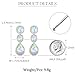 EVER FAITH Women's Austrian Crystal Elegant Bridal Square Oval-cut Teardrop Dangle Pierced Earrings