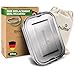 Blockhuette Stainless Steel Lunch Box I 27oz I with free sealing I Bento Box 3 Compartments, Leak-Proof Food Containers, Metal Lunchbox for Travel & Work, Eco-Friendly Meal Storage Solution