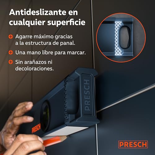 Miniatura 6 de Presch Juego De Niveles Magnéticos 3 Pzs. - 40cm, 60cm Y 100cm - Ampolla Irrompible Con Pendiente 2 - Ventana De Lectura Vertical - Tapones Antideslizantes Innovadores - Niveles De Burbuja