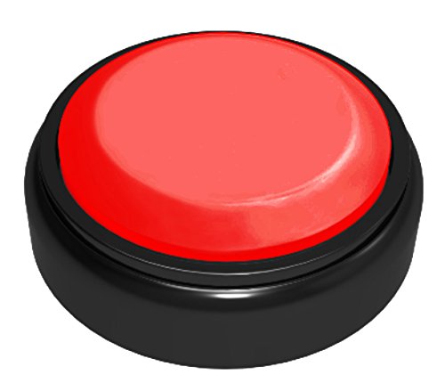 Image of RED Essential Custom Easy Button, Black Base /Red Top | Records up to 30-second Message, Talking Button