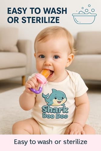 Image of Shark Doo Doo Stainless Steel Bottle for Babies (0-12 Months) - 250ml with Silicone Cleaning Brush (Combo Pack) | BPA Free (SS 4in1 Combo Pink)