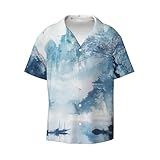3D Pattern Print Shirt Featuring Chinese Landscape Art Stylish and Unique Design Perfect for Casual Wear and Special Occasions Comfortable Fabric Breathable and Lightweight Size L