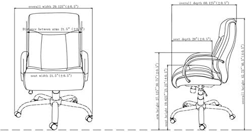 Miniatura 5 de Lorell Leather Deluxe - Silla grande y alta, color negro