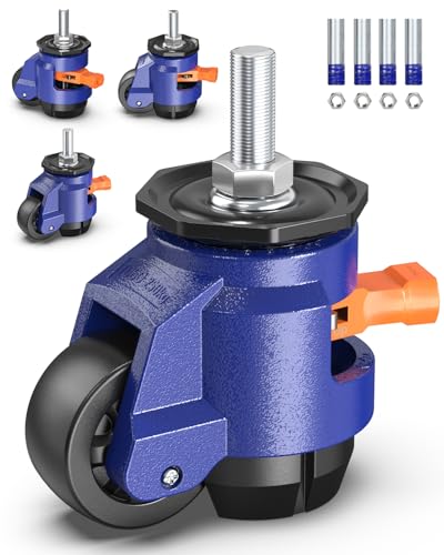 ELEVATA CAPACITÀ DI CARICO: Il nostro set di 4 ruote girevoli ha una capacità di carico di 750 kg per una varietà di applicazioni come tavoli da lavoro, mobili, scaffali, carrelli, armadi, attrezzature da laboratorio e altro ancora.