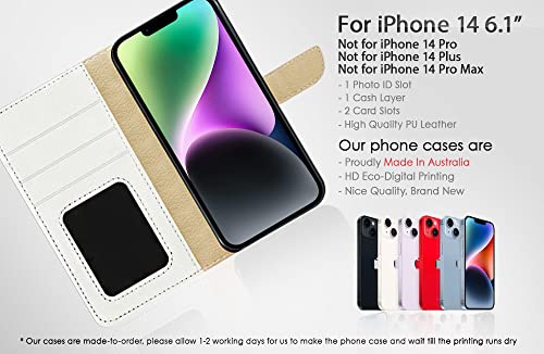 Ajourtek For Iphone 14 Art Designed Flip Wallet Style Cover Case Fancy Flower Full Body Protection Ad003 (#24886 Purple Rose Flower) #TOP5