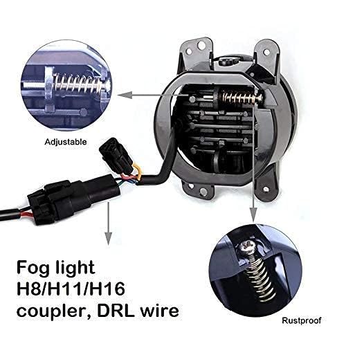 CLOUDSALE led White fog lamp 4 inch 60w 8000lm with Yellow drl ring turn indicator with 3 cree led lens only Compatible With Suzuki (2 pcs). - Image 4