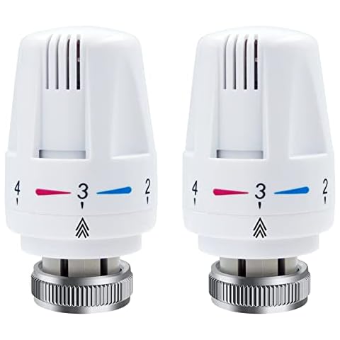 Thermostatic Radiator Valve, 2 Pcs Standard Smart Trv Radiator Valves Radiator Thermostat Valve Head Only M30 X 1.5, Replacement Radiator Valves Heating System Temperature Control for Office, Home Cover
