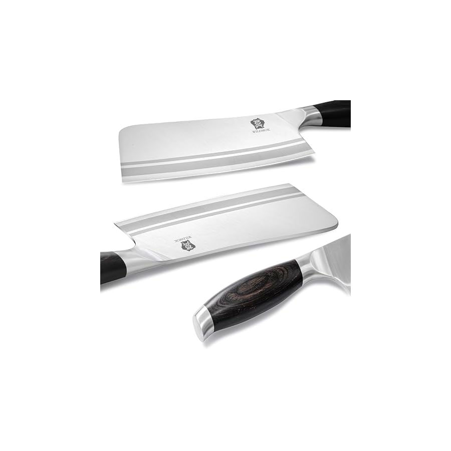 WILDMOK-9-Pcs-Knife-Block-Set-Kitchen-Knife-Set-with-Block-Wooden-German-Stainless-Steel-Sharp-Chef-Knife-Set-with-Bone-Chopper WILDMOK 9 Pcs Knife Block Set, Kitchen Knife Set with Block Wooden, German Stainless Steel Sharp Chef Knife Set with Bone Chopper