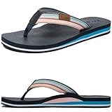 Pevino Women's Orthotic Flip Flops with Soft Waterproof Platform and Anti-Slip Sole,Casual Thong Sandals for Women,Comfortable Beach Sandals with Arch Support for Girl Ladies Navy Blue Size 8