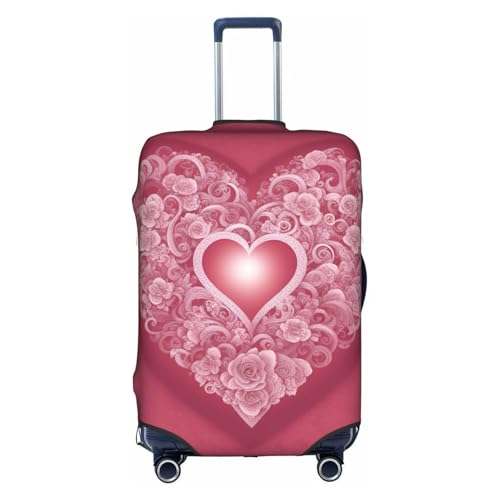 Romantic Heart Tsa Approved Luggage Cover For 18-32 Inch Suitcases Scratch-Resistant Stretch Luggage Cover