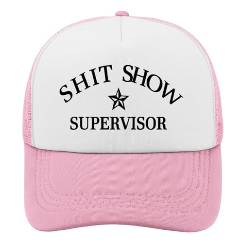 Shit Show Supervisor Hat Funny Slogan Trucker Cap Adjustable Snapback Breathable Mesh Humorous Gift for Men Women Sarcastic Supervisor Humor Cap