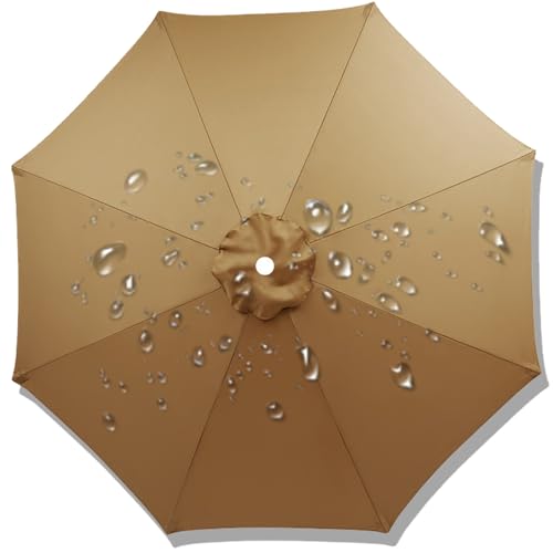 Toldo de repuesto impermeable para sombrilla de mercado de 6/8 costillas, cubierta de tela duradera para jardín, pabellón o piscina, resistente a los rayos UV con fácil instalación