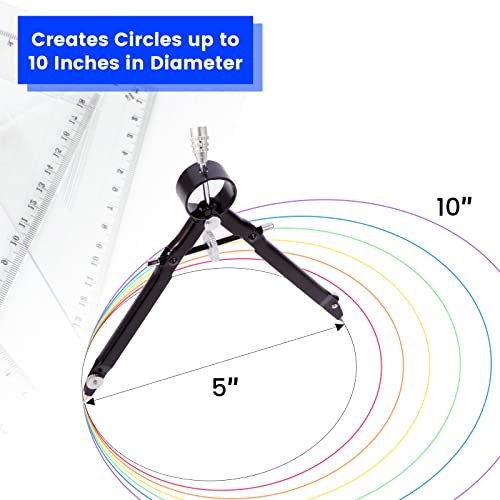 2Pcs Compass For Geometry, Professional Drawing Compass,Metal Compass, Circle Compass Drawing Tool For Geometry, Math, Drafting, Drawing, Measuring, School & Office Supplies By Cualork #TOP3