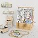 BAMBOOHOMIE Baby Shower Crate Closet, Baby Baskets with Hangers Handle, Baby Crate Box for Baby Shower, Welcome Gift Basket for Newborn Baby, Pregnancy Gift for New Parents (Natural, Large Size)