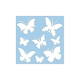 Zum Ausmalen, austupfen, schablonieren oder aussprühen eignen sich Acrylfarben, Chalky Finish Kreidefarben oder Acrylspray. Schablonen nach Gebrauch sofort gründlich mit Wasser reinigen, dann können sie lange Zeit benützt werden.