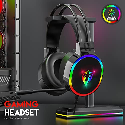 Yuuand Earbuds For Laptop Computer G607 Rgb Gaming Wired Headphones, Usb Mic Noise Cancelling And Audio Control Over-Ear Headphones Headphones Gaming #TOP3