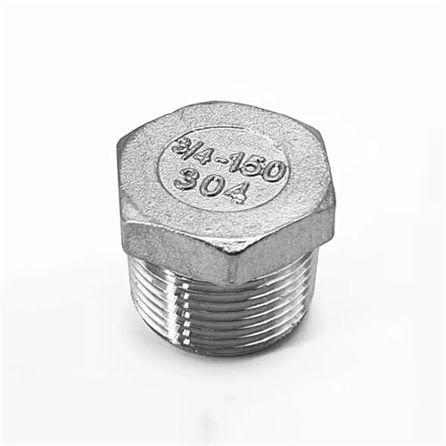 Tapón hexagonal BSPP macho de acero inoxidable 304 con terminal roscado de 1 pulgada 4