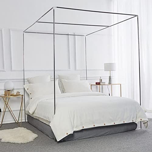 Soporte de red de mosquitos de cama, marco de cama con dosel post strey inoxidal universal metal ajustable-on soporte de soporte soporte de soporte de soporte de soporte de marco de cama de cama,