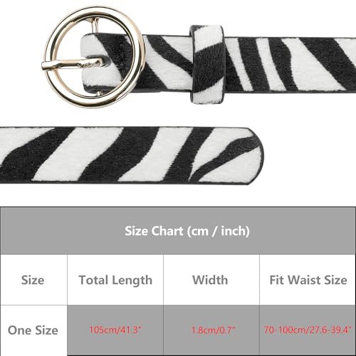 Women's Animals Waist Belts, Leopard Zebra Snake Faux Leather Round Buckle for Jeans Pants Dresses4